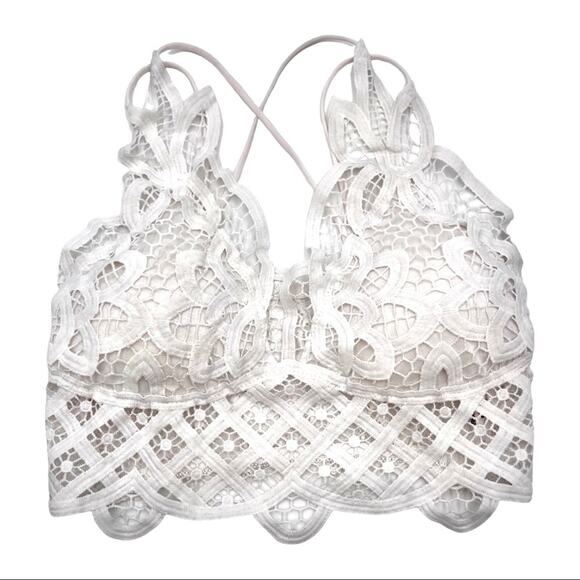 NWOT - WHITE BRALETTE unbranded Boho-inspired bralette white - Picture 13 of 13